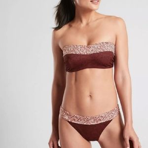 Athleta Aqualuxe Batik Bandeau Swim Bikini Top M